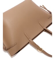 FURLA AVA Geantă mare de cumpărături din piele toffee+negru int. - Genți femei - 6