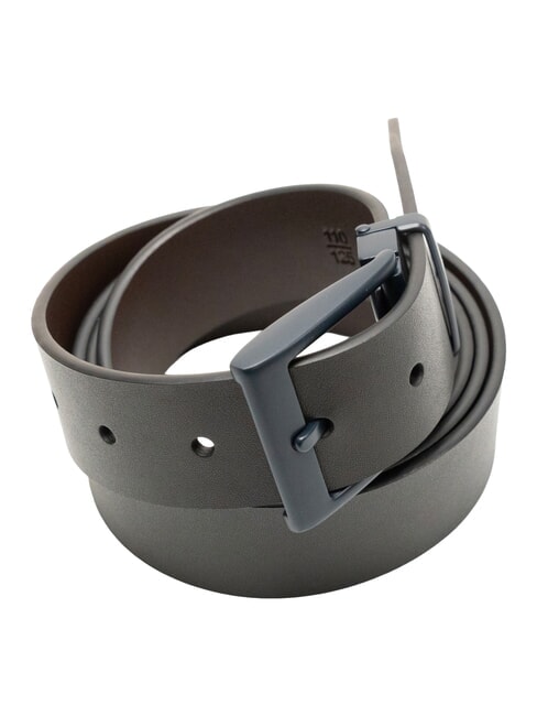 REVERSIBLE Curea din piele cu două fețe negru/maro închis - Curele