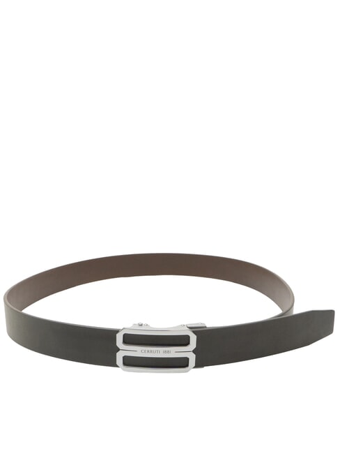 DOUBLEFACE Curea reversibilă din piele negru/maro închis - Curele