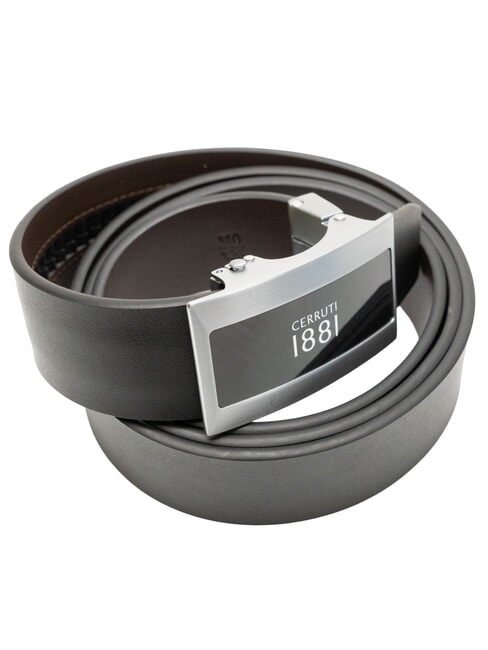 1881 Curea din piele cu două fețe negru/maro închis - Curele