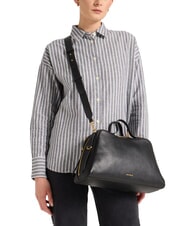 COCCINELLE KLICHE Geanta de mana din piele ciocanita negru - Genți femei - 4