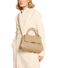 COCCINELLE TALEA Geantă mini servietă din piele bej proaspăt - Genți femei - 4