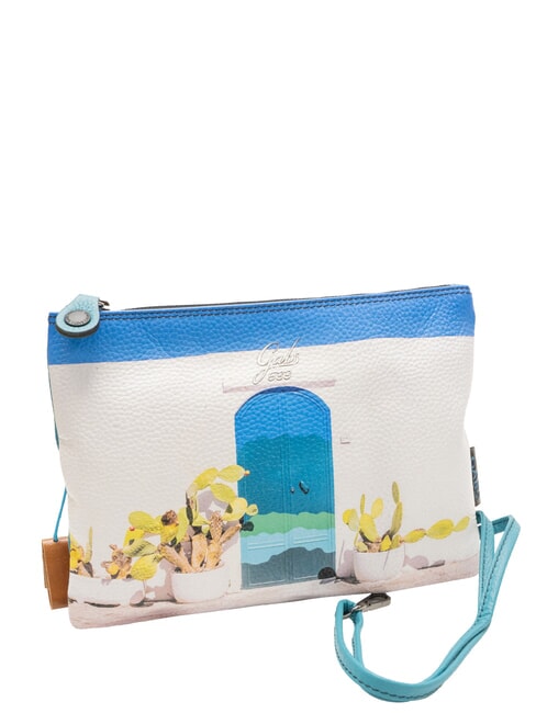 BEYONCE Geantă de mână din piele ușă albastră - Genți femei