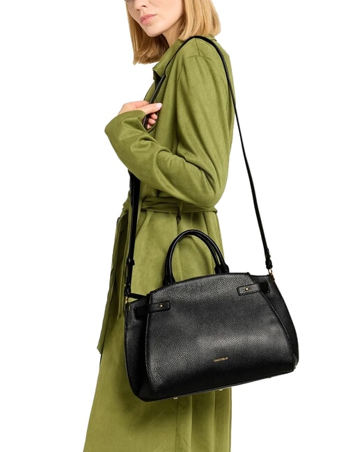 KLICHE Geanta din piele cu bareta de umar negru - Genți femei