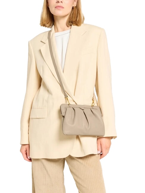 DILETTA SOFT Pocheta din piele ciocanita roz pudră - Genți femei