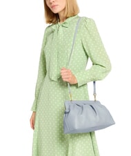 COCCINELLE DILETTA SOFT Pocheta din piele ciocanita ceață albastră - Genți femei - 4