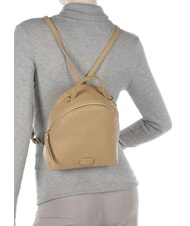 COCCINELLE VOILE Rucsac mini din piele ciocanita bej proaspăt - Genți femei - 6