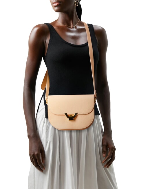 DEW Geanta de umar din piele ciocanita răsărit - Genți femei