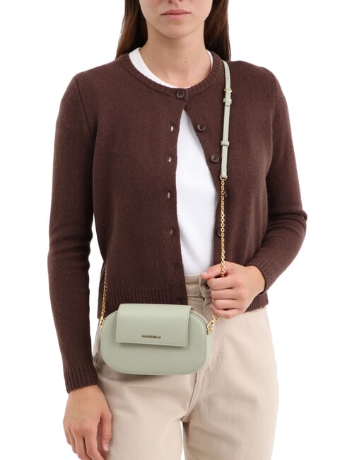 FAINT Mini geanta din piele ciocanita gri deschis - Genți femei