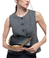 COCCINELLE ISIDE Geantă mică de umăr din piele negru - Genți femei - 4