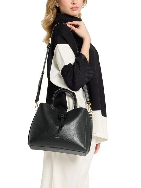 ALBA Geantă tote din piele ciocanată negru - Genți femei