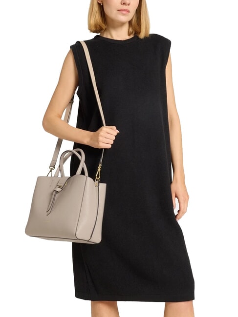 ALBA Geantă tote din piele ciocanată roz pudră - Genți femei