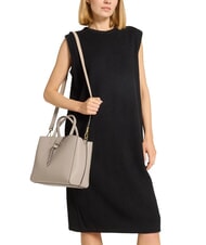 COCCINELLE ALBA Geantă tote din piele ciocanată roz pudră - Genți femei - 4