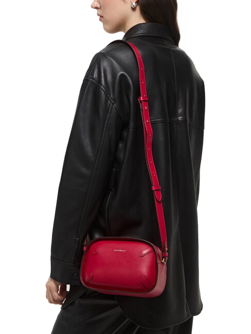 MALETA CALF Geanta mini de umar, din piele sangrie - Genți femei