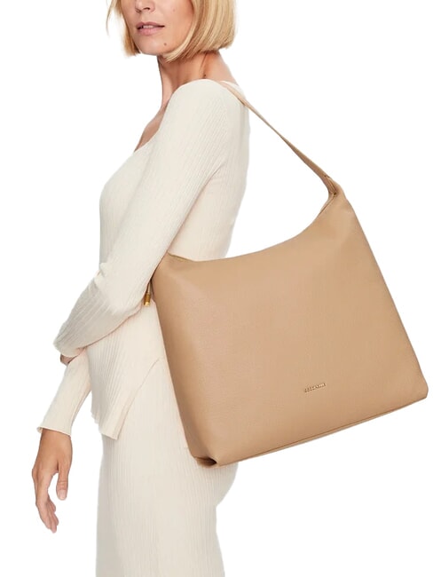 GLEEN Geantă hobo din piele granulată prăjită - Genți femei