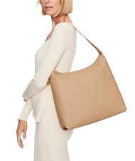 COCCINELLE GLEEN Geantă hobo din piele granulată prăjită - Genți femei - 4