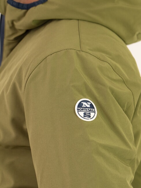 SOFTSHELL Jachetă bomber cu glugă verde iederă - Geci de bărbați