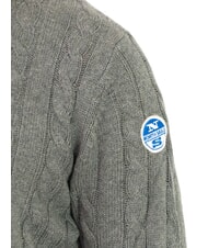 NORTH SAILS N|S Pulover cu guler rotund, tricotat cu &icirc;mpletitură melange gri mediu - Pulovere pentru bărbați - 3