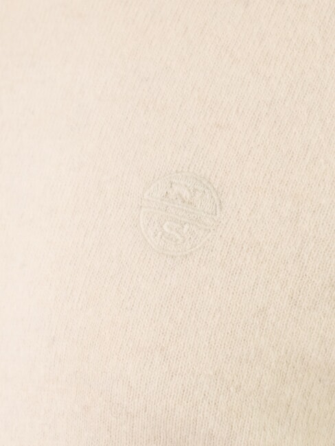 N|S Pulover cu guler rotund și broderie cu logo Bezea - Pulovere pentru bărbați