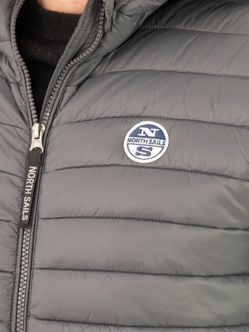 PADDED Jachetă căptușită cu glugă asfalt - Jachete pentru bărbați