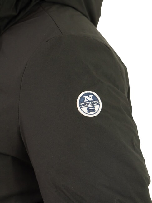 LIGHT SOFT Jachetă lungă cu glugă negru - Geci de bărbați