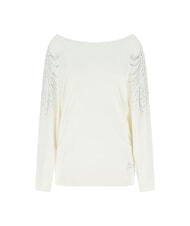 GUESS BAT SLEEVE LORETTA Pulover cu croială lejeră și guler tip barcă cremwhi - Pulovere pentru femei - 2