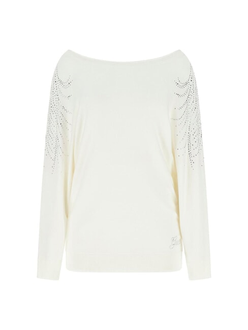 BAT SLEEVE LORETTA Pulover cu croială lejeră și guler tip barcă cremwhi - Pulovere pentru femei