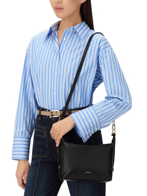 TONIE Geantă mică din piele cu curea de umăr negru - Genți femei