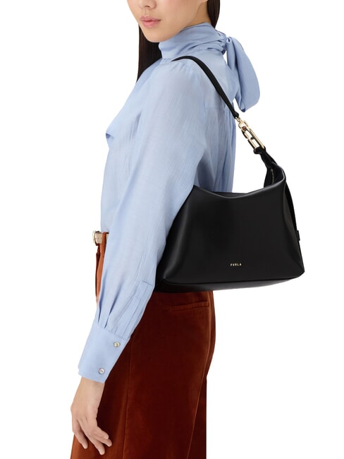 TONIE Geantă de umăr din piele cu curea de umăr negru - Genți femei