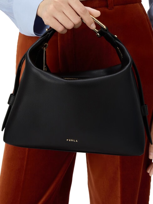 TONIE Geantă de umăr din piele cu curea de umăr negru - Genți femei