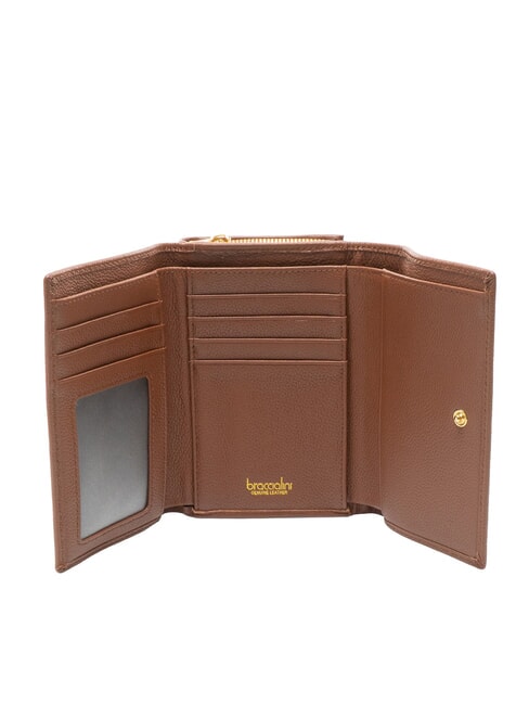 BASIC Portofel mediu din piele maro - Portofele femei