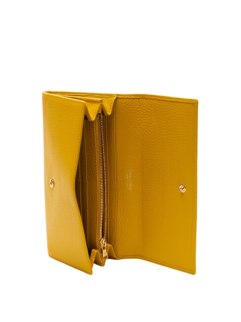 BASIC Portofel mare din piele continentală galben - Portofele femei