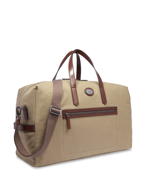 STORY Geantă duffle medie din piele și material textil maro ruteniu natural/închis - Genți de voiaj