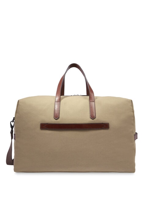 STORY Geantă duffle medie din piele și material textil maro ruteniu natural/închis - Genți de voiaj