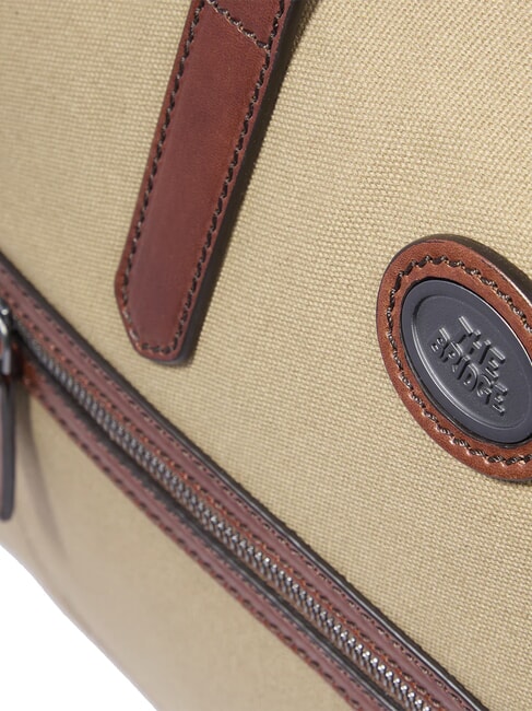 STORY Geantă duffle medie din piele și material textil maro ruteniu natural/închis - Genți de voiaj