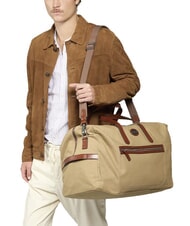 THE BRIDGE STORY Geantă duffle medie din piele și material textil maro ruteniu natural/închis - Genți de voiaj - 6