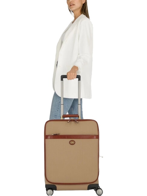 STORY Cărucior pentru bagaje de mână natural / maro abb. aur - Bagaje de mână