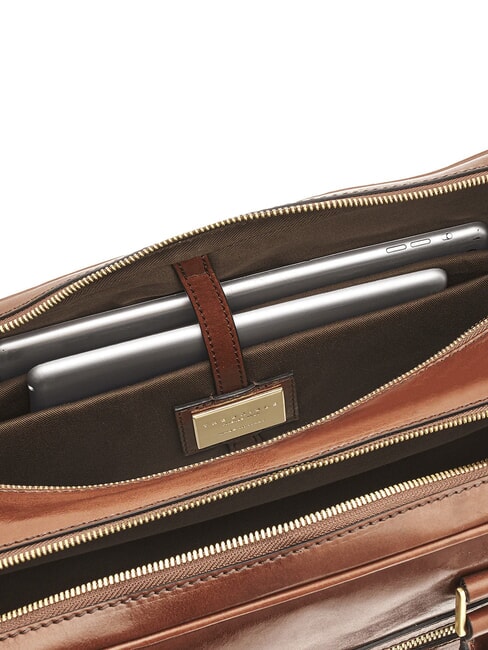 STORY UOMO Servietă din piele pentru laptop de 15" BROWN - Serviete birou