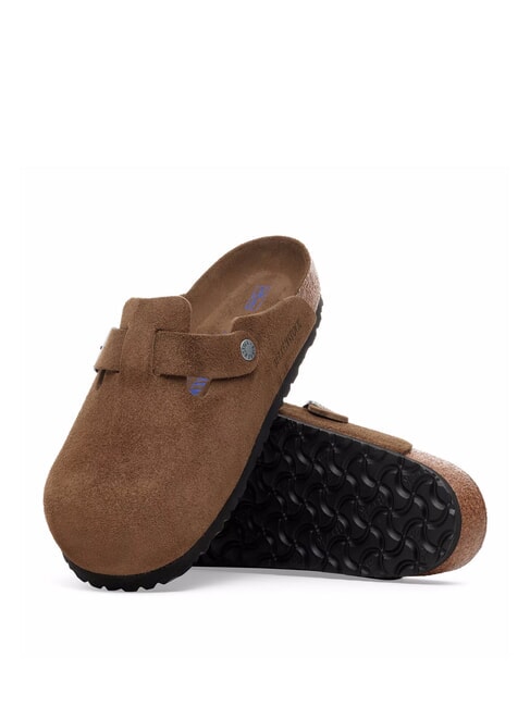 BOSTON Papuci din piele &icirc;ntoarsă ceai negru - Pantofi unisex