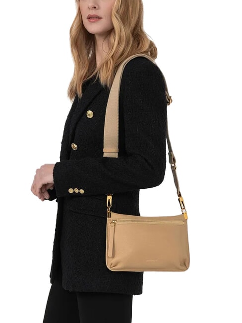 HYLE Geantă mică de umăr din piele plată negru - Genți femei