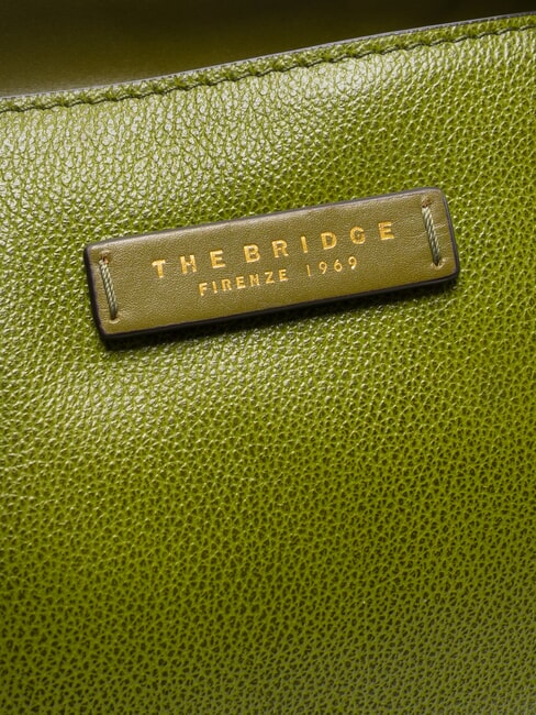 CARLOTTA Geantă de cumpărături de umăr din piele smochin verde abb. aur - Genți femei