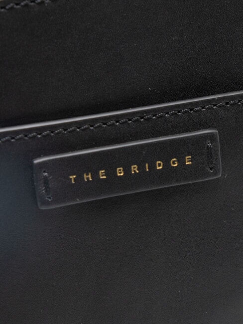 CECILIA Curea de umăr din piele Negru de aur - Genți femei