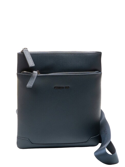 JAKE Geantă plată din piele albastru - Genți de umăr bărbați