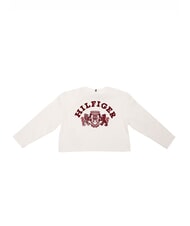 TOMMY HILFIGER TH KIDS Tricou cu m&acirc;necă lungă și stemă alb antic - Tricou copil - 3