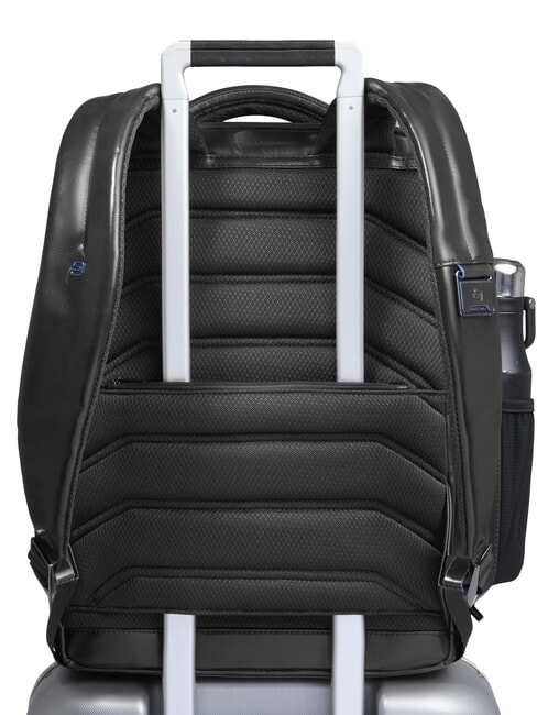 BLUE SQUARE Rucsac din piele cu verificare rapidă pentru laptop de 15,6" negru - Rucsacuri pentru laptop