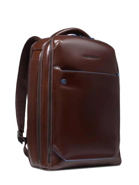 BLUE SQUARE Rucsac din piele cu verificare rapidă pentru laptop de 15,6" MAHOGANY - Rucsacuri pentru laptop