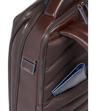 PIQUADRO BLUE SQUARE Rucsac din piele cu verificare rapidă pentru laptop de 15,6" MAHOGANY - Rucsacuri pentru laptop - 4