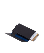 PIQUADRO URBAN Port card de credit din metal și piele negru grigiongr - Portofele bărbați - 2