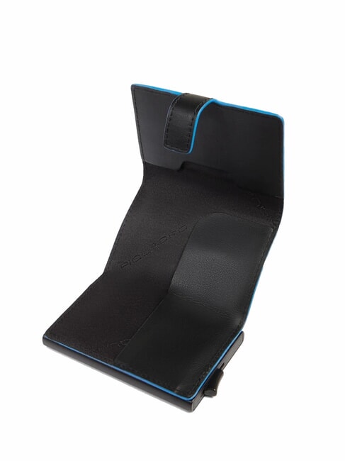 ATLAS Portcard automat din metal și piele negru - Portofele bărbați