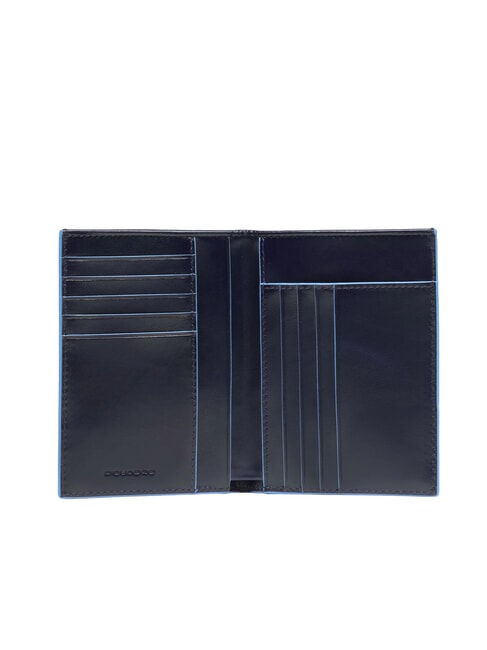 BLUE SQUARE Portofel vertical din piele albastru - Portofele bărbați